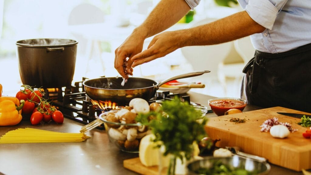 Man cooking food as a gift