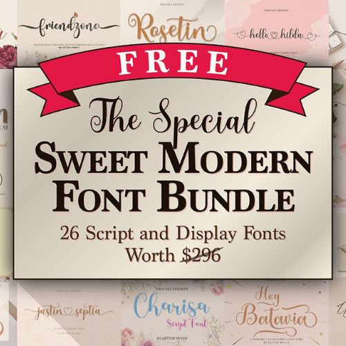 Free Bundle of 26 Script Fonts