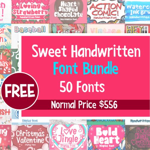 Free Bundle of 50 Charming Fonts